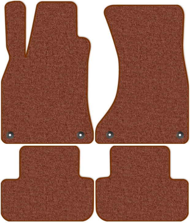 Коврики текстильные "Комфорт" для Audi A4 (седан / 8K2) 2007 - 2011, коричневые, 4шт.
